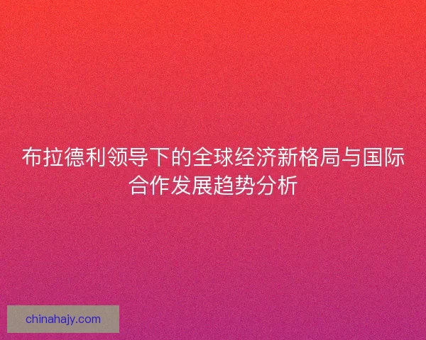 布拉德利领导下的全球经济新格局与国际合作发展趋势分析